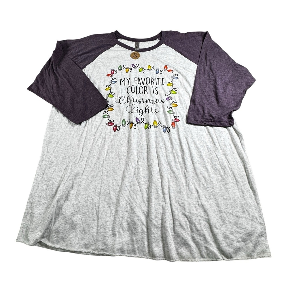 Christmas Women's T-Shirt 3XL My Favorite Color Is Christmas‎ Lights